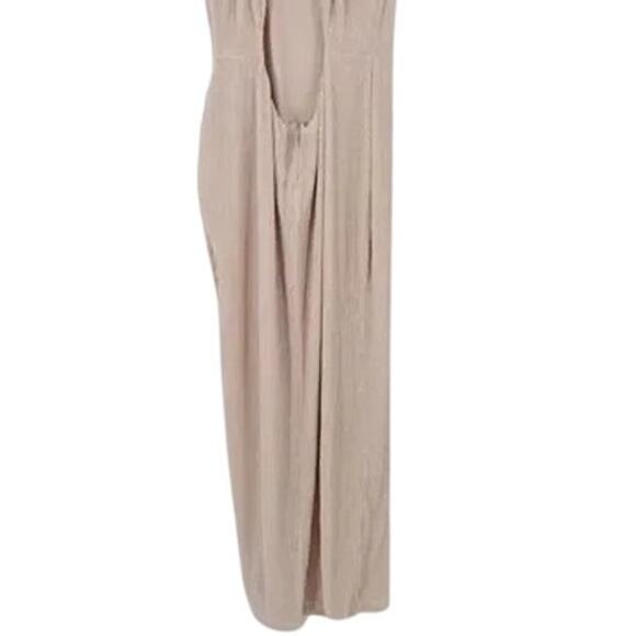 NWT Rumer Rosa Sleeveless Scoop Neck Maxi Dress Open Back Side Split Nude XL - Picture 8 of 16